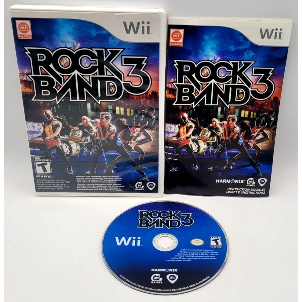 Rock Band 3 (Nintendo‎ Wii, 2010) CIB COMPLETE IN BOX